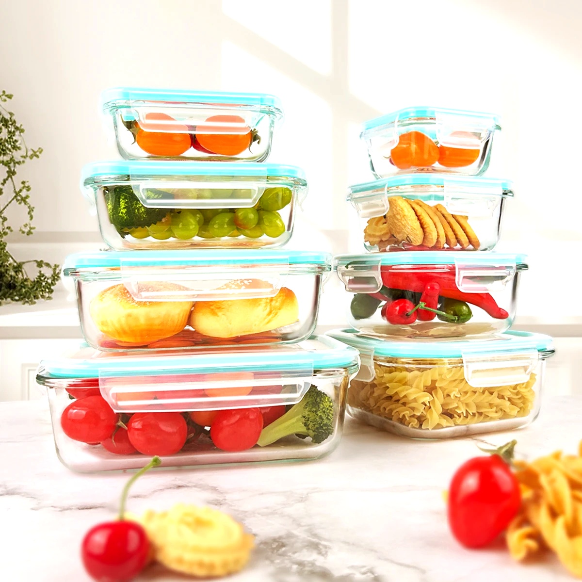 Food Storage Glass Box - 8pcs Glass Food Storage Containers Set