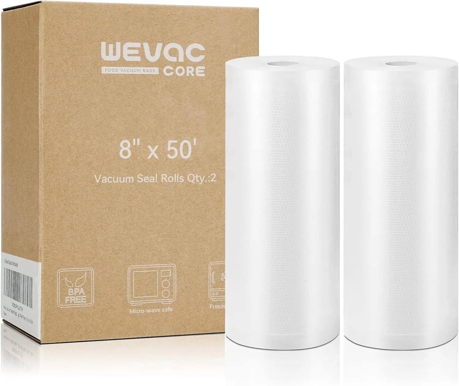 Food Storage Vacuum Seal Bags - Vacuum Sealer Bags 8x50 Rolls 2