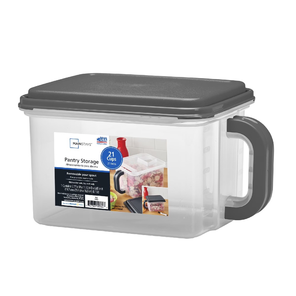 Food Storage In Pantry - Mainstays Medium Plastic Canister with Handle,