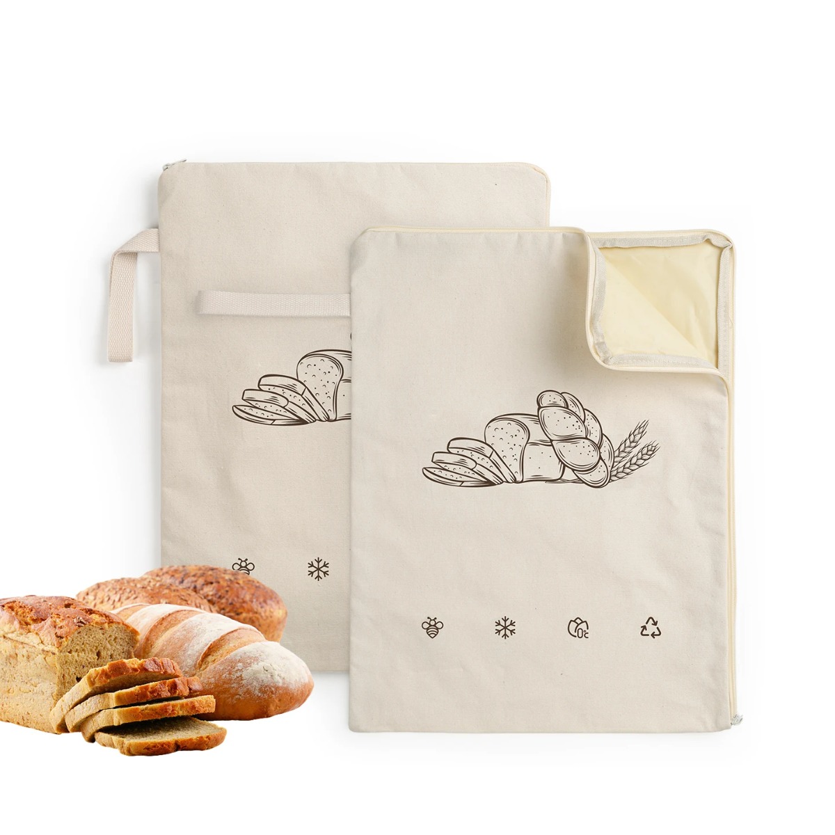 Food Storage Reusable Bags - 1Pc Reusable Beeswax Bread Bags L