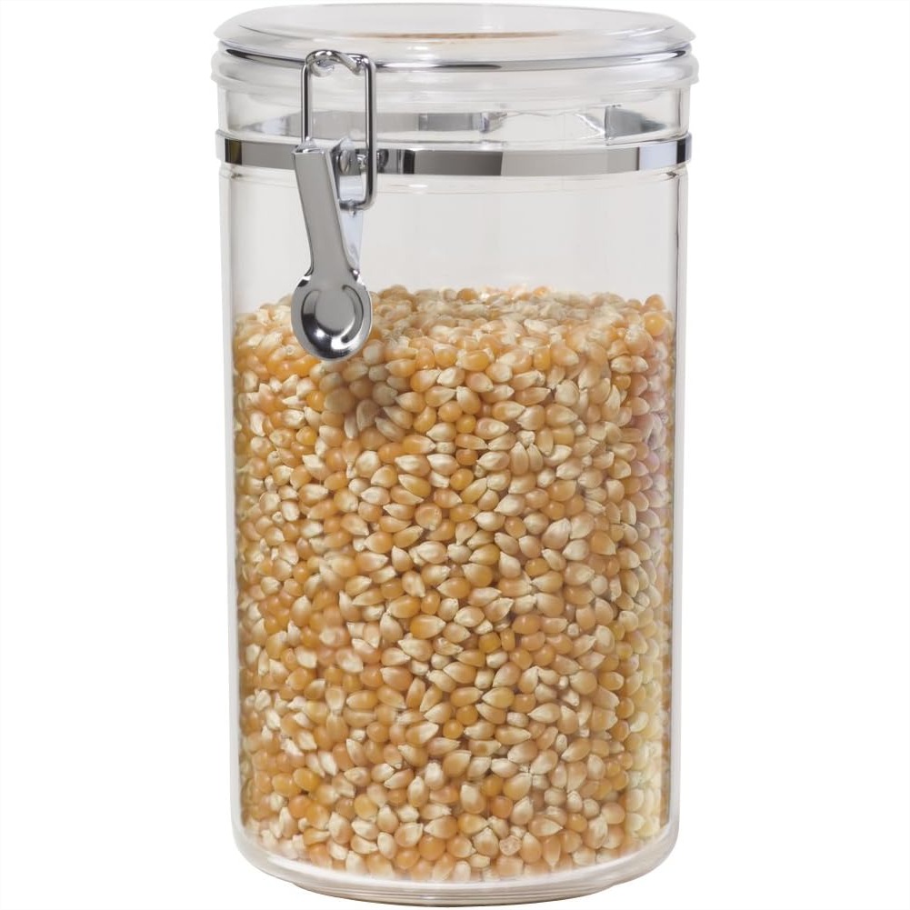 Food Storage In Pantry - Large Clear Canister with Airtight Clamp