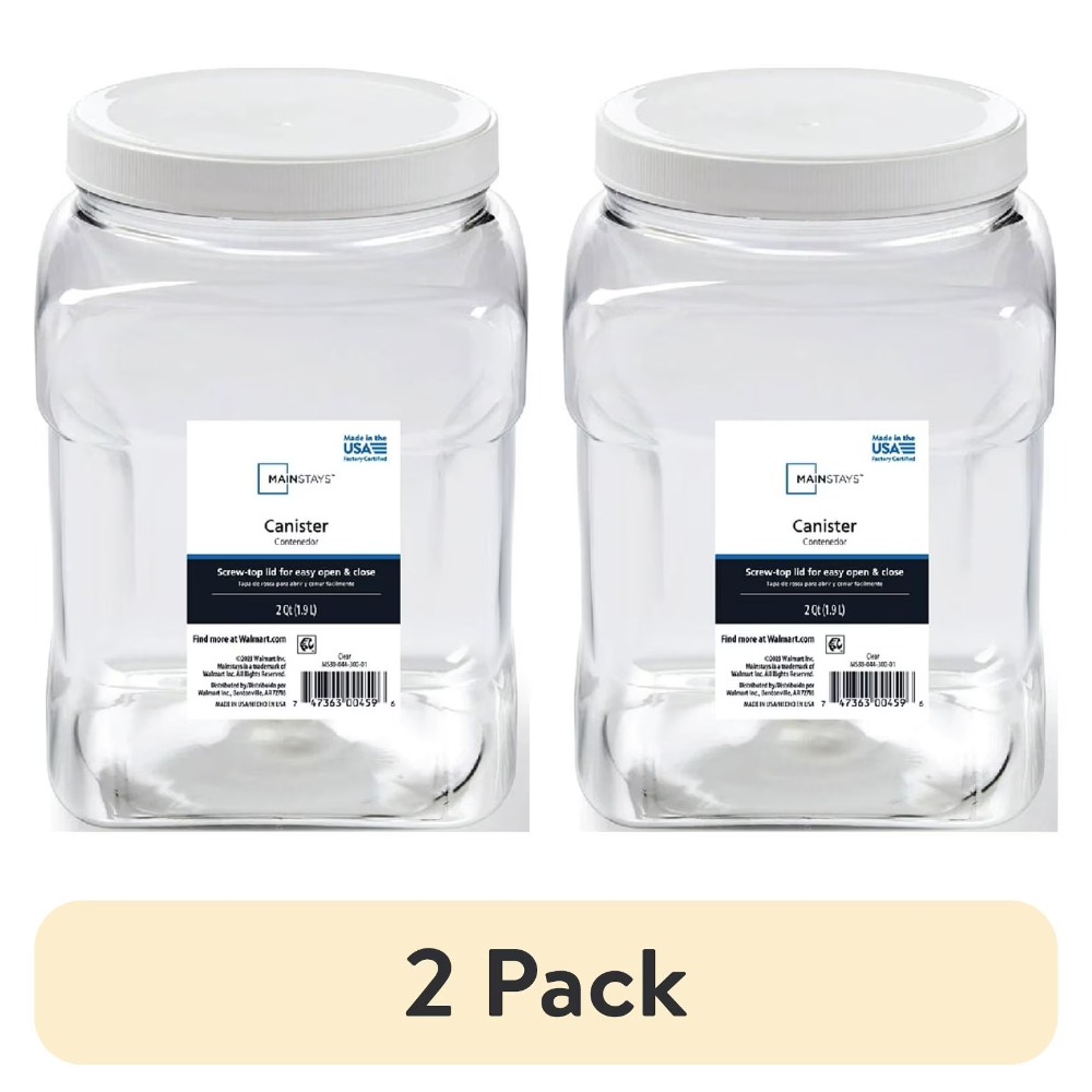 Food Storage In Pantry - 2-Pack Extra Large 4 Quart Clear