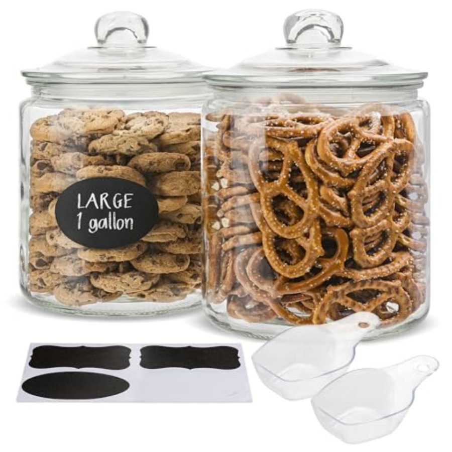 Food Storage Jars - Glass Kitchen Jars Food and Cookie