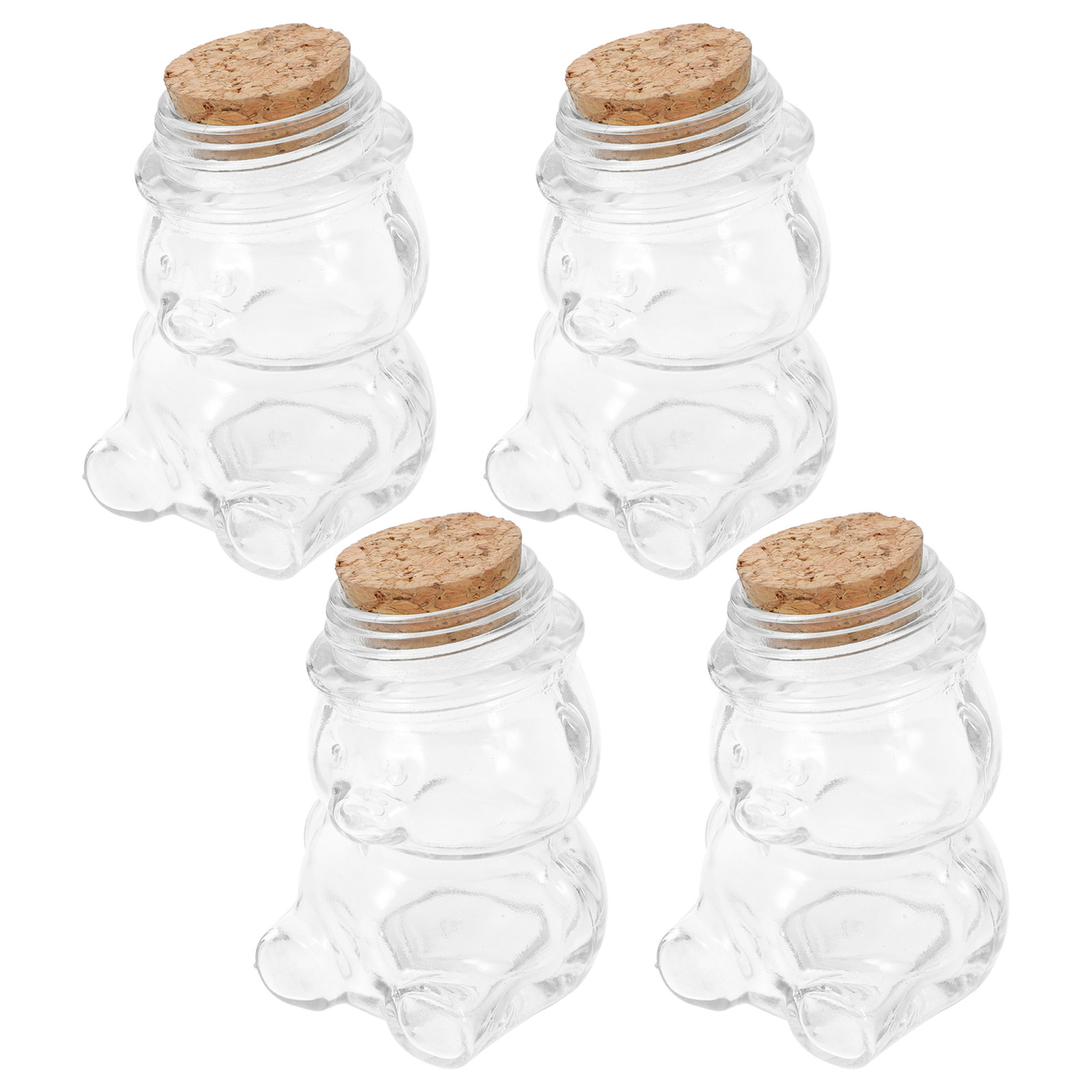 Food Storage Jars - 4Pcs Glass Candy Jar Set Transparent
