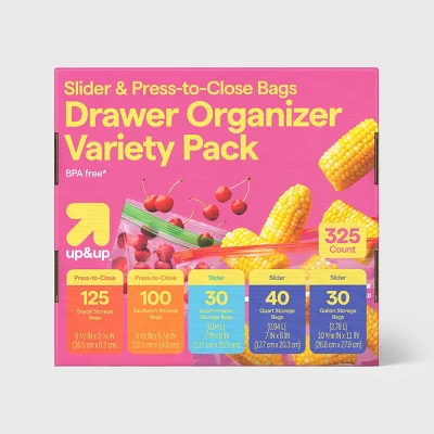 Food Storage Reusable Bags - Slider and Press to Close Variety