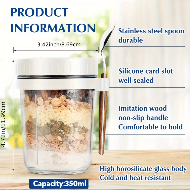1pc/2pcs Glass Oatmeal Cup, Ov - Food Storage Bowls avis et prix