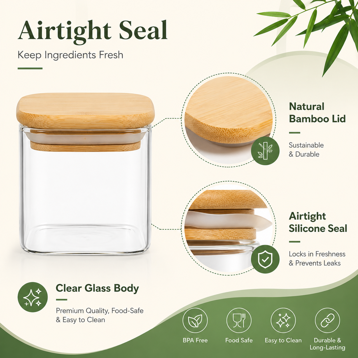Glass jar with bamboo lid 120m - Food Storage Jars avis et prix