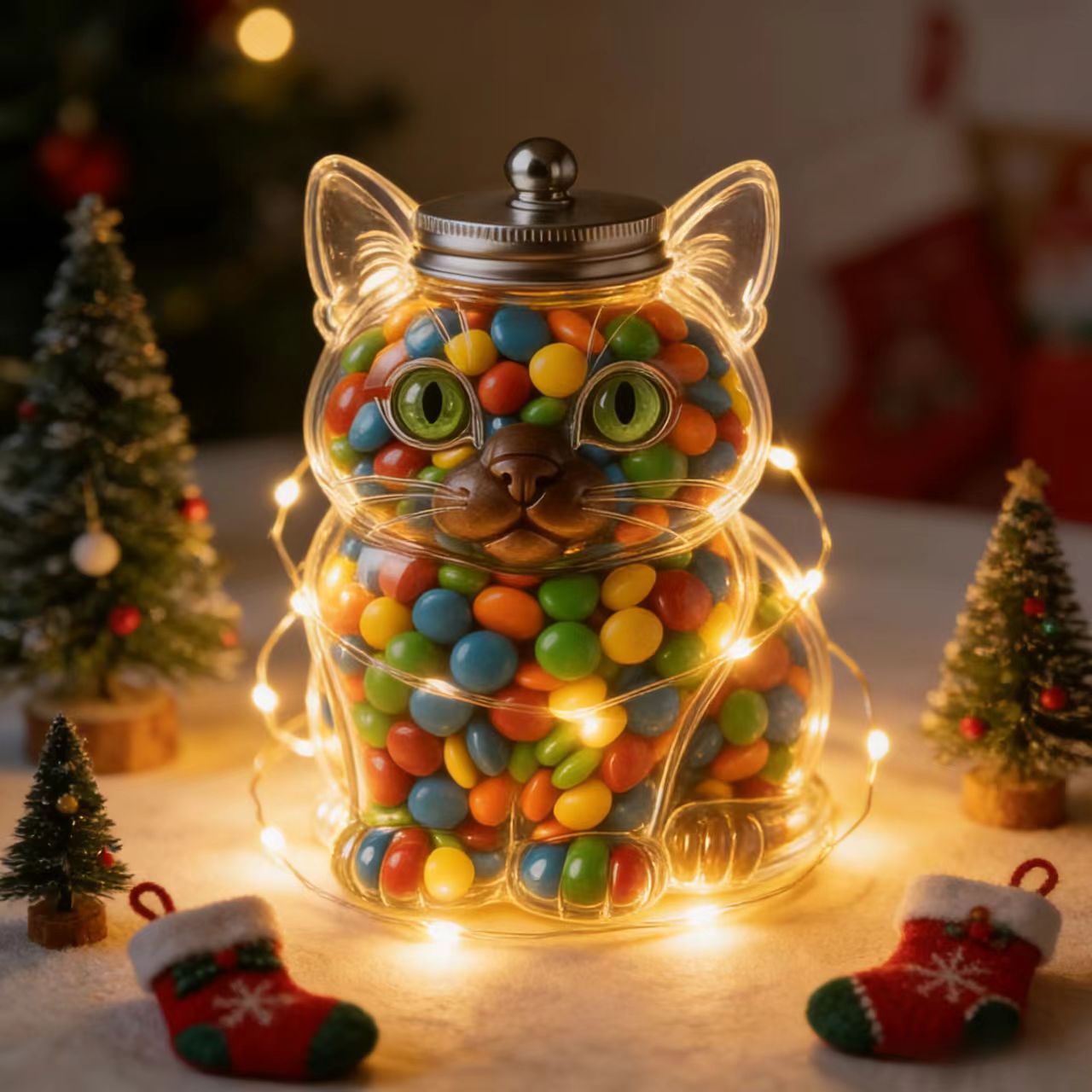 Cute Cat Shaped Glass Candy Ja - Food Storage Glass Box avis et prix