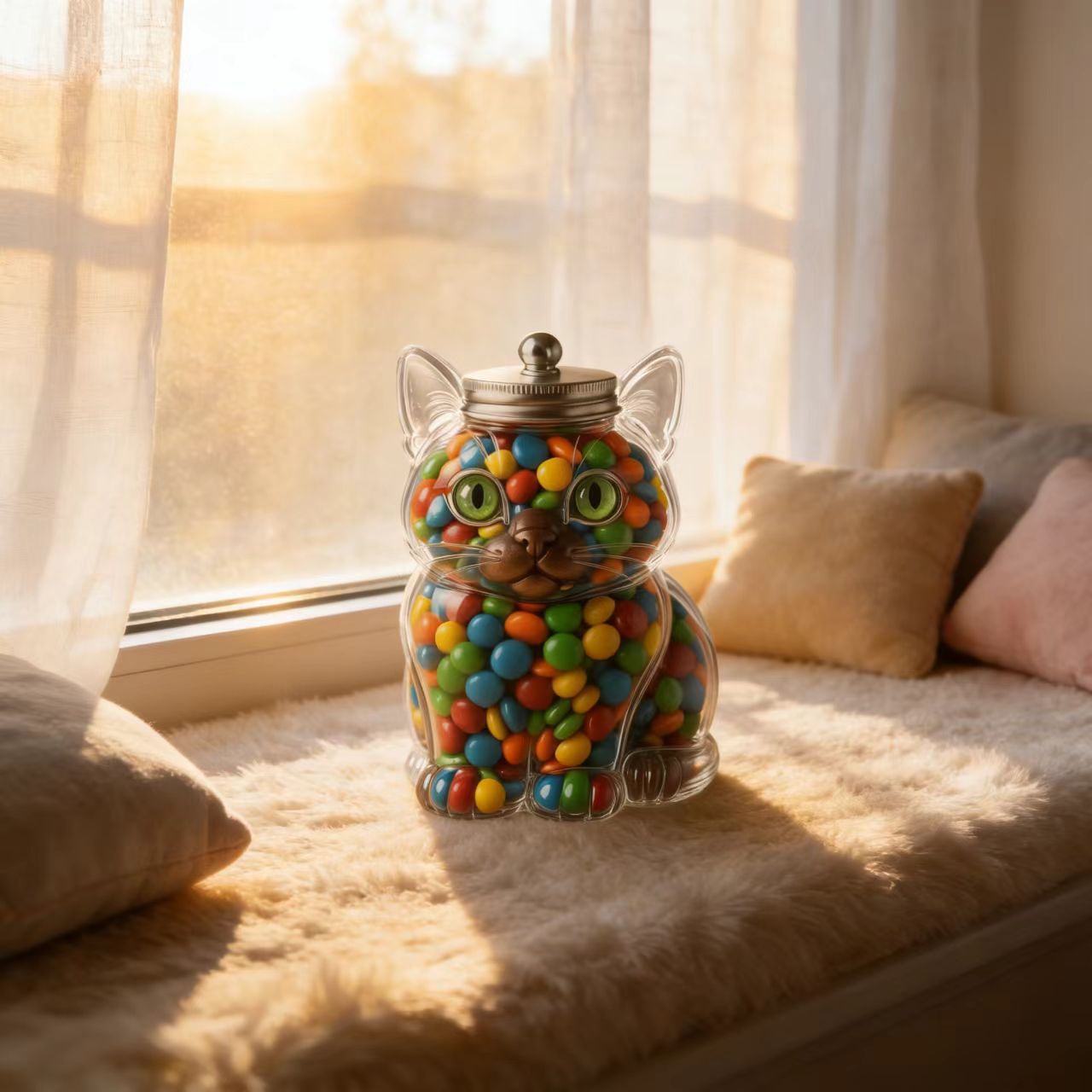 Cute Cat Shaped Glass Candy Ja - Food Storage Glass Box avis et prix