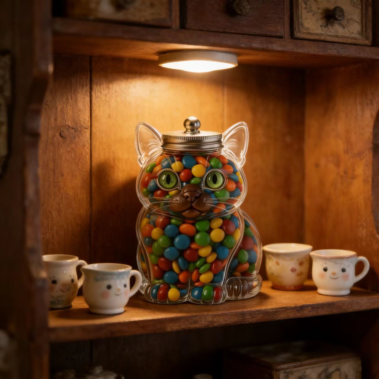 Cute Cat Shaped Glass Candy Ja - Food Storage Glass Box avis et prix
