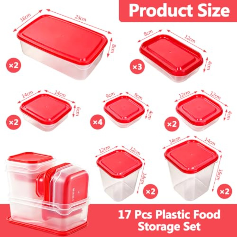 17Pcs Plastic Food Storage Set - Food Storage Meals avis et prix