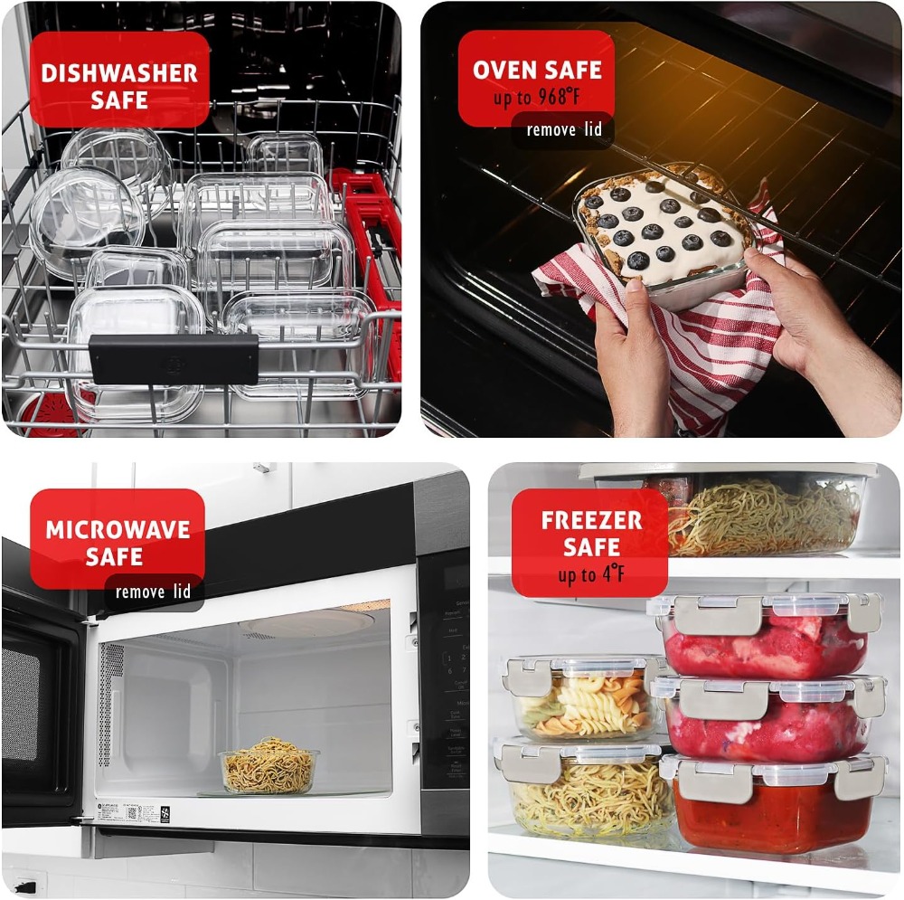 32pc Glass Food Storage Contai - Food Storage Freezer Containers avis et prix