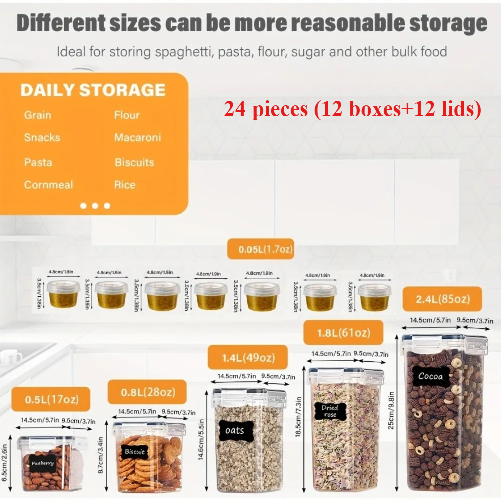 24Pcs Food Storage Containers  - Food Storage In Pantry avis et prix