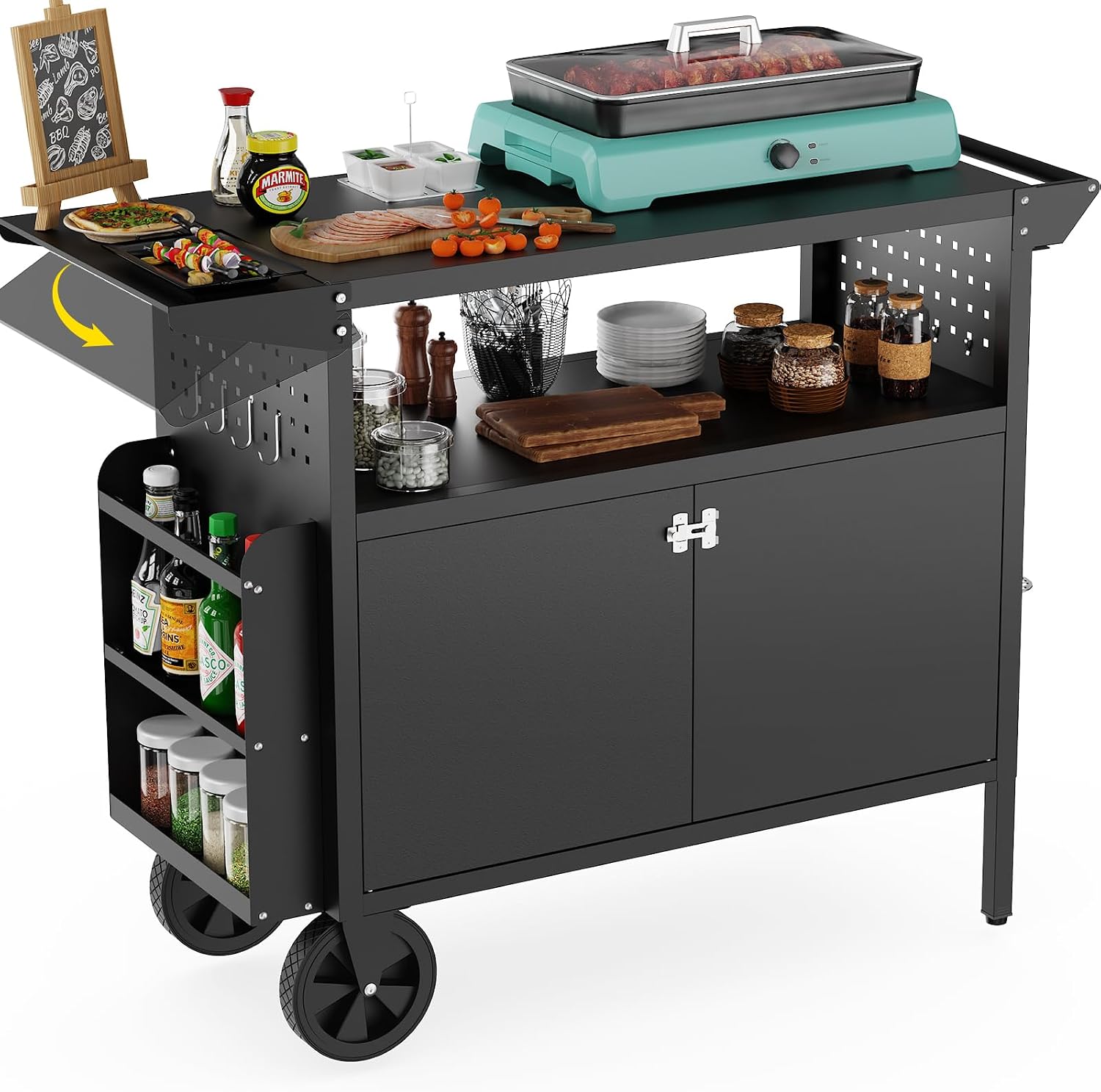 Outdoor Grill Cart Table With  - Food Storage Table avis et prix