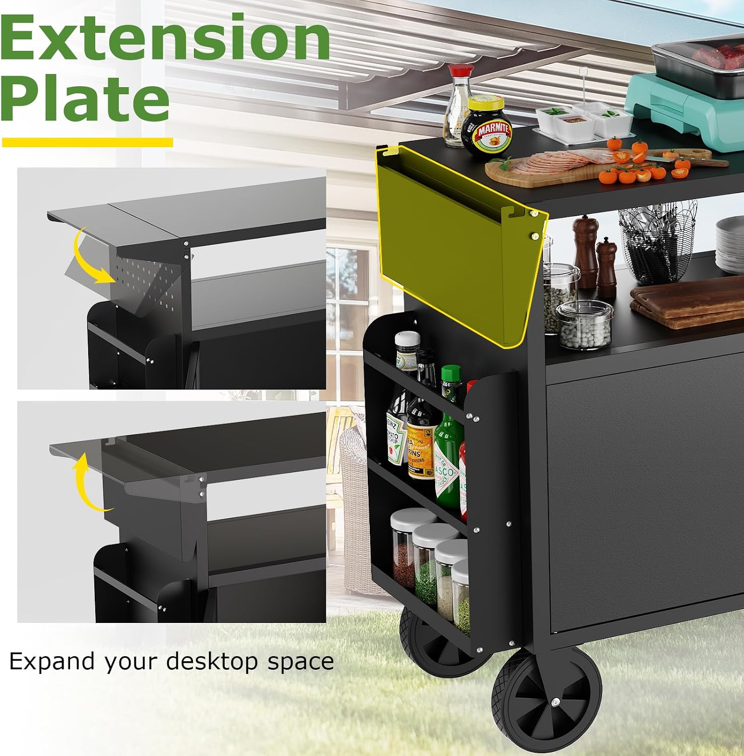 Outdoor Grill Cart Table With  - Food Storage Table avis et prix