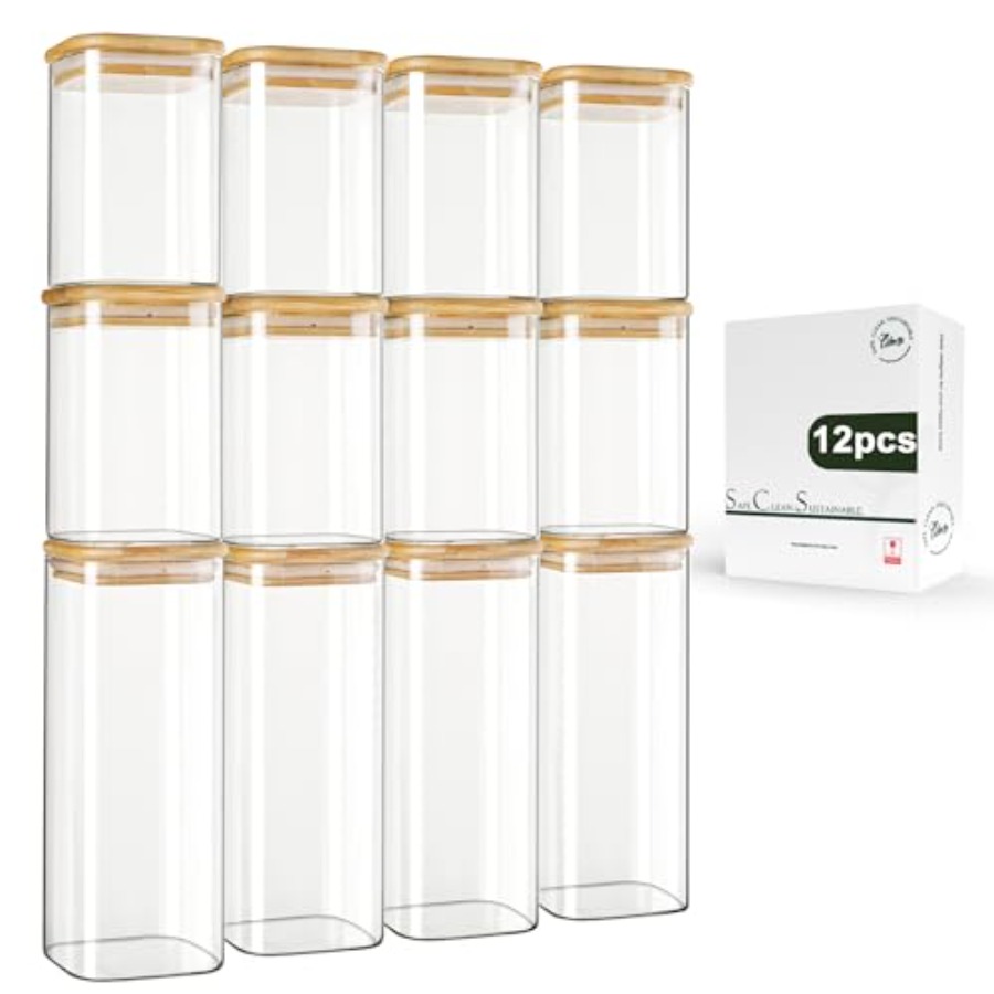 12-Pack Square Glass Storage J - Food Storage In Pantry avis et prix