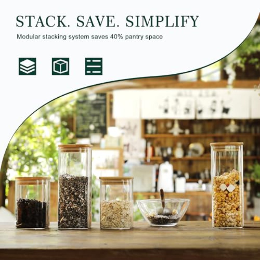 12-Pack Square Glass Storage J - Food Storage In Pantry avis et prix