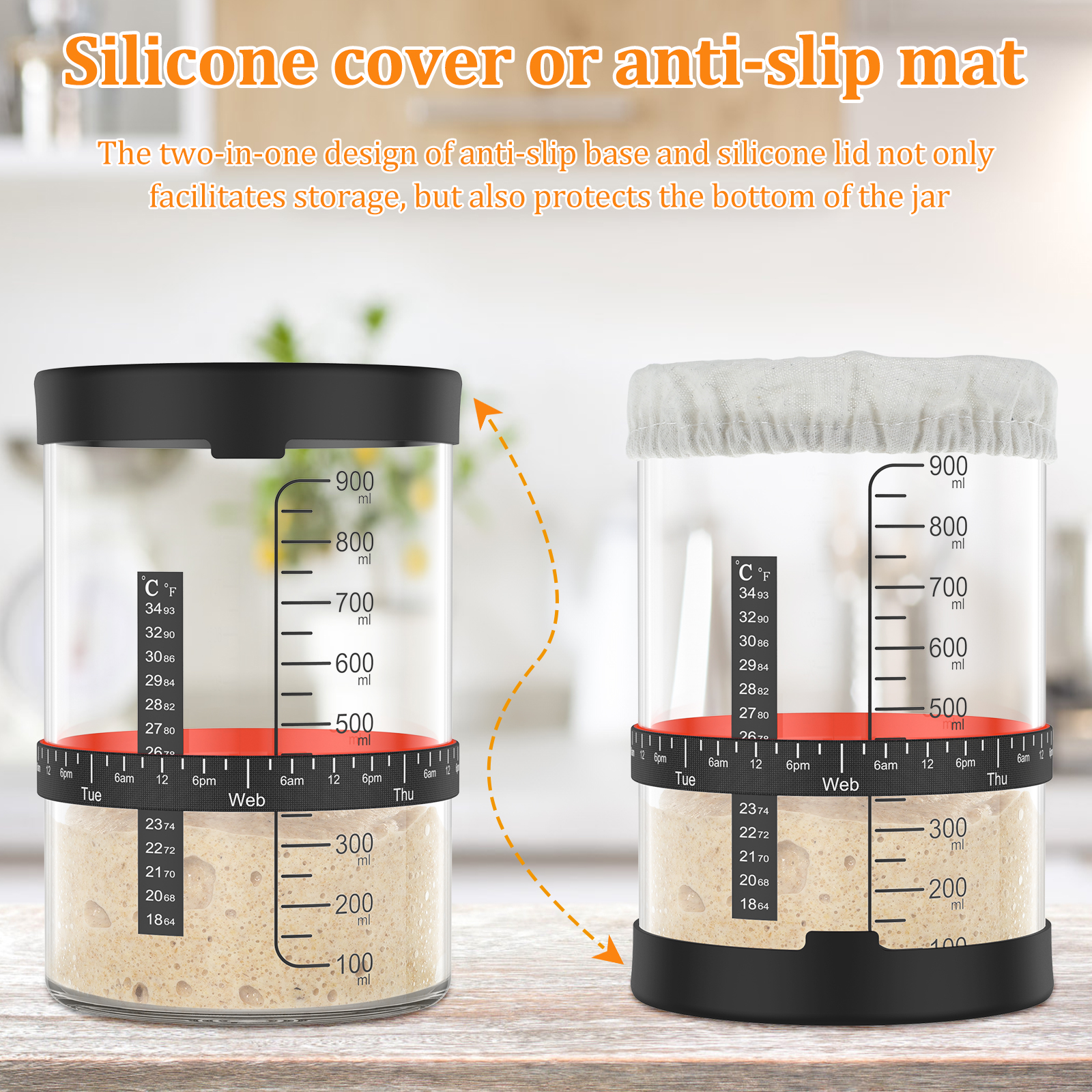 Sourdough Starter Jar 900ml St - Food Storage Glass Box avis et prix