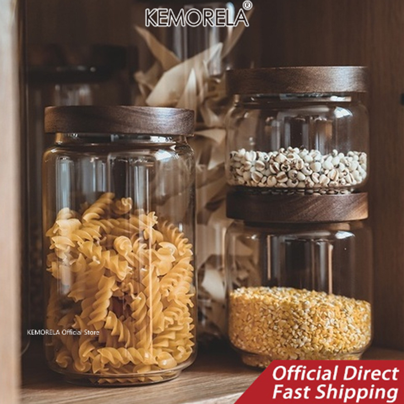 Wood Lid Glass Airtight Canist - Food Storage Glass Box avis et prix
