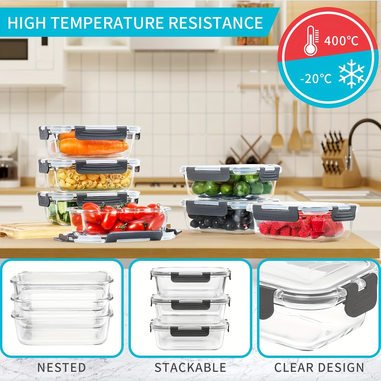 20 Pack 22oz Glass Meal Prep C - Food Storage Without Pantry avis et prix