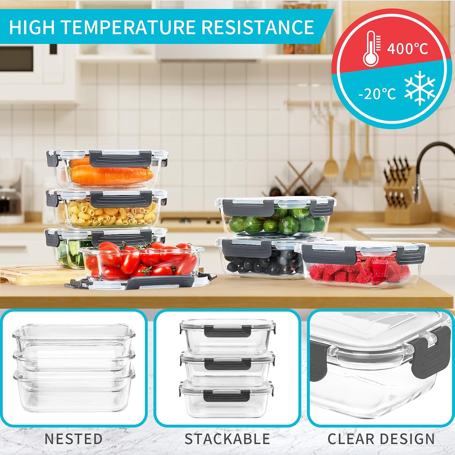 10 Pack Glass Meal Prep Contai - Food Storage Glass Box avis et prix