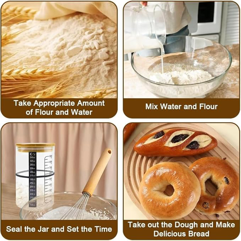 Sourdough Starter Jar Kit Sour - Food Storage Glass Box avis et prix