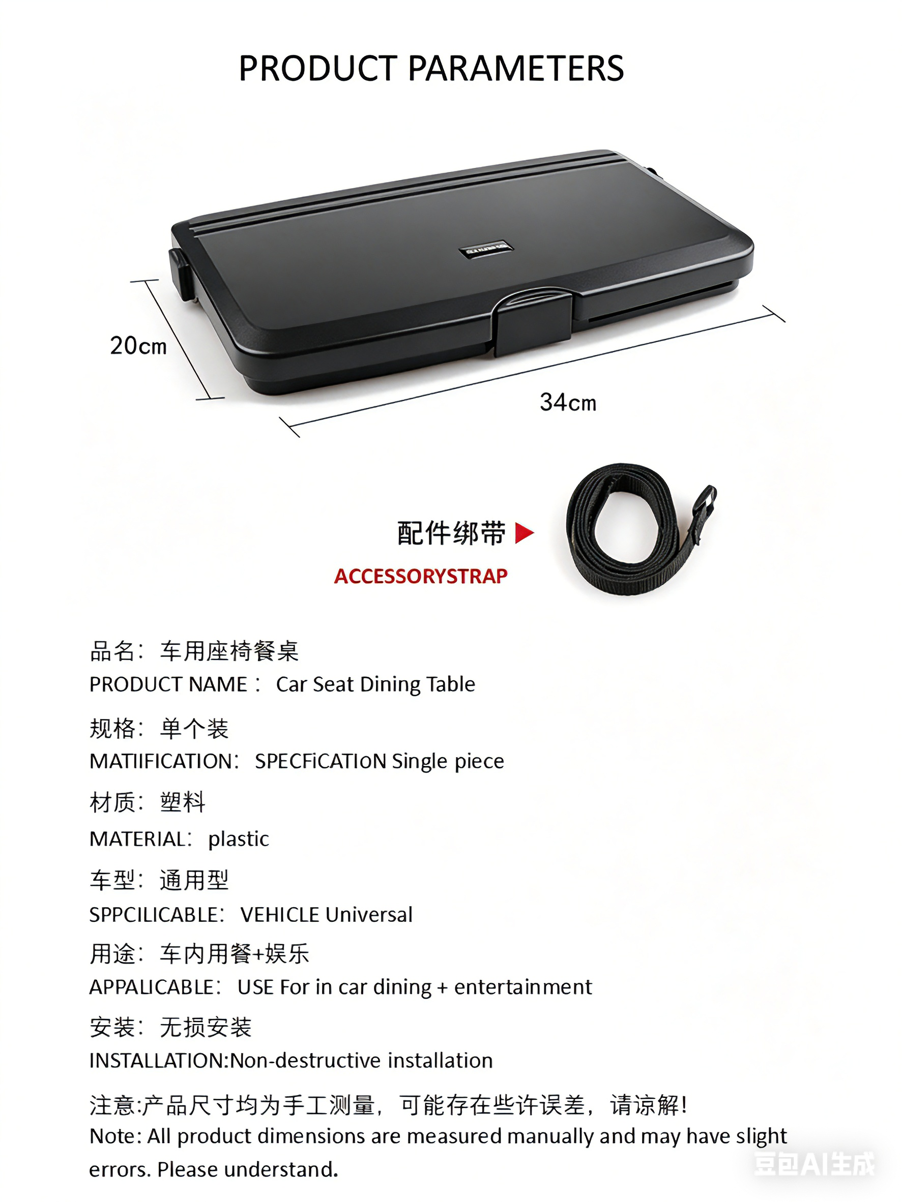 Car Back Seat Food Tray with P - Food Storage Table avis et prix