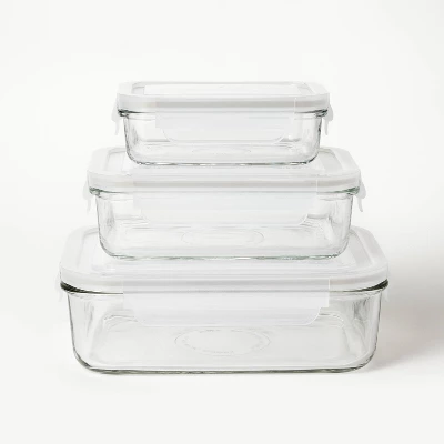 6pc (Set of 3) Glass Food Stor - Food Storage Freezer Containers avis et prix