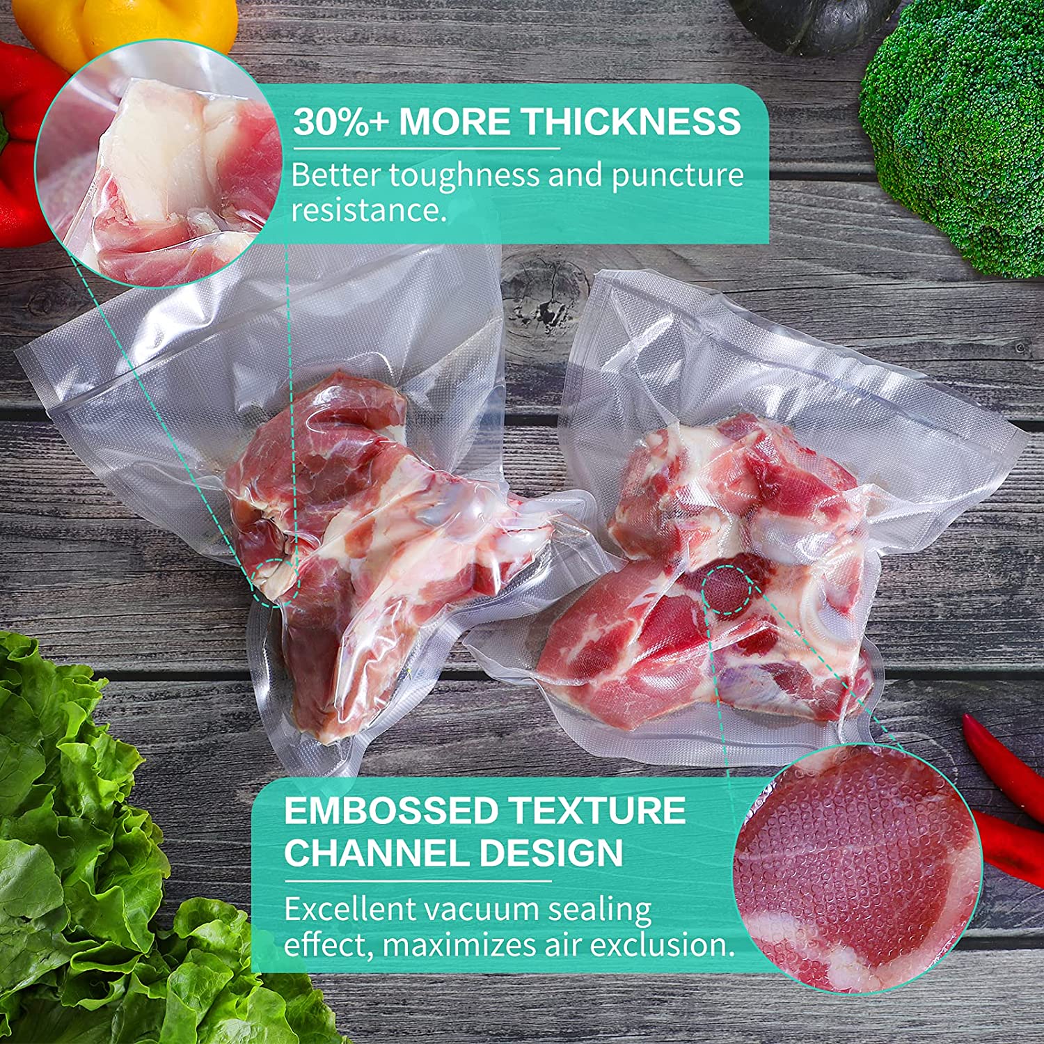 Kitchen Bags For Vacuum Food V - Food Storage Vacuum Seal Bags avis et prix