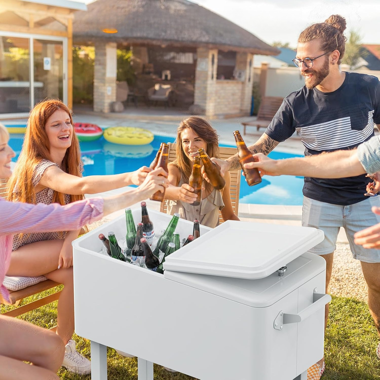 Rolling Ice Chest Cooler Cart, - Food Storage In Cooler avis et prix