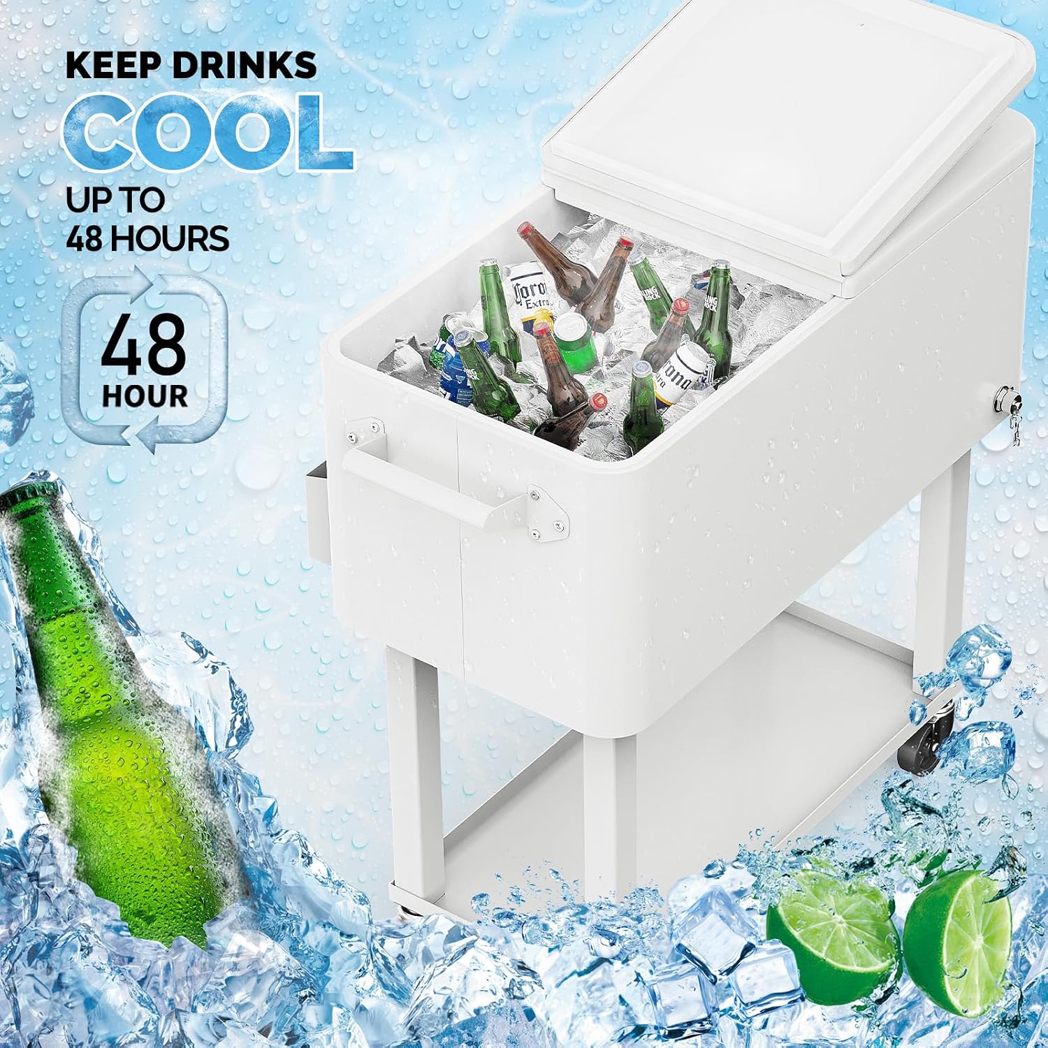 Rolling Ice Chest Cooler Cart, - Food Storage In Cooler avis et prix