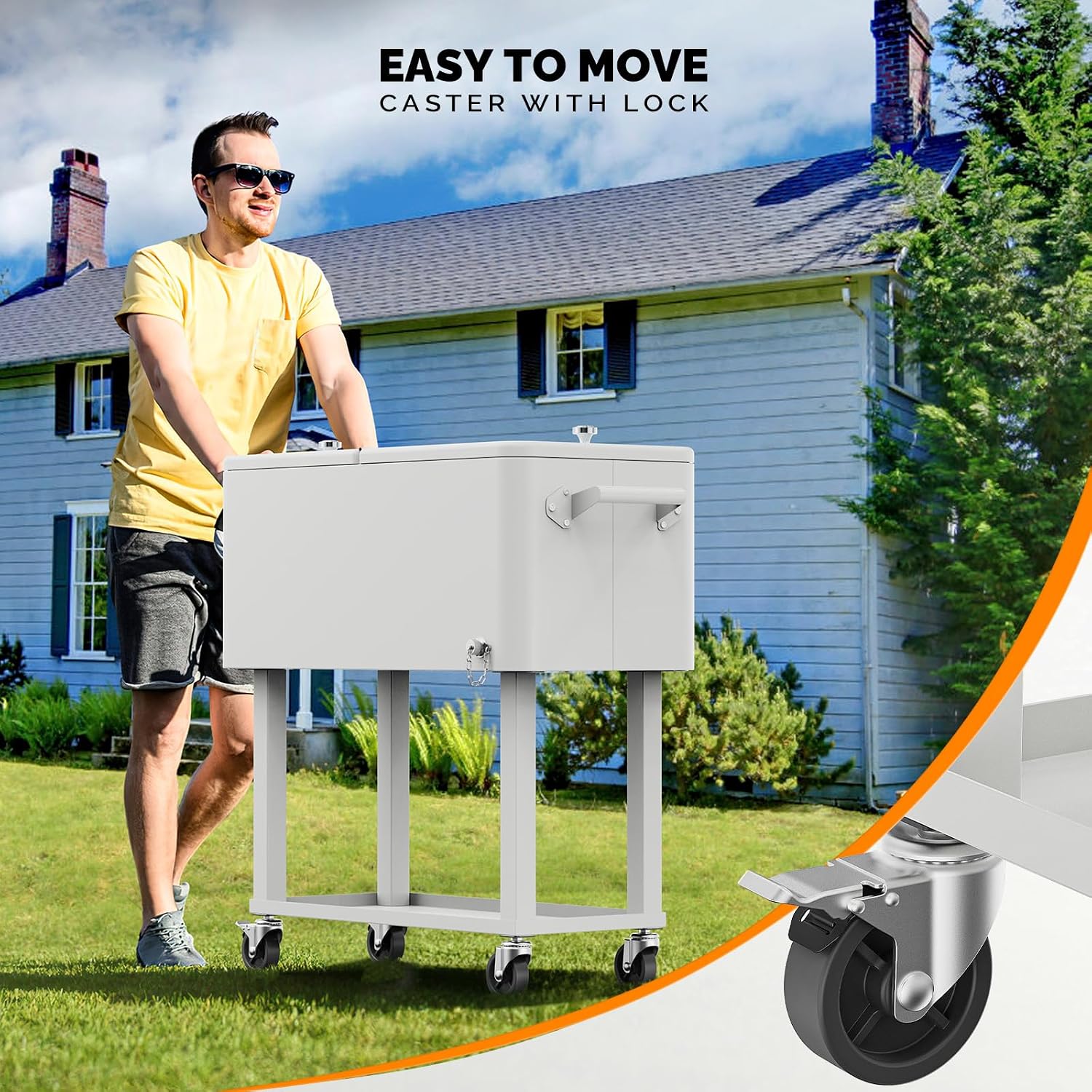 Rolling Ice Chest Cooler Cart, - Food Storage In Cooler avis et prix