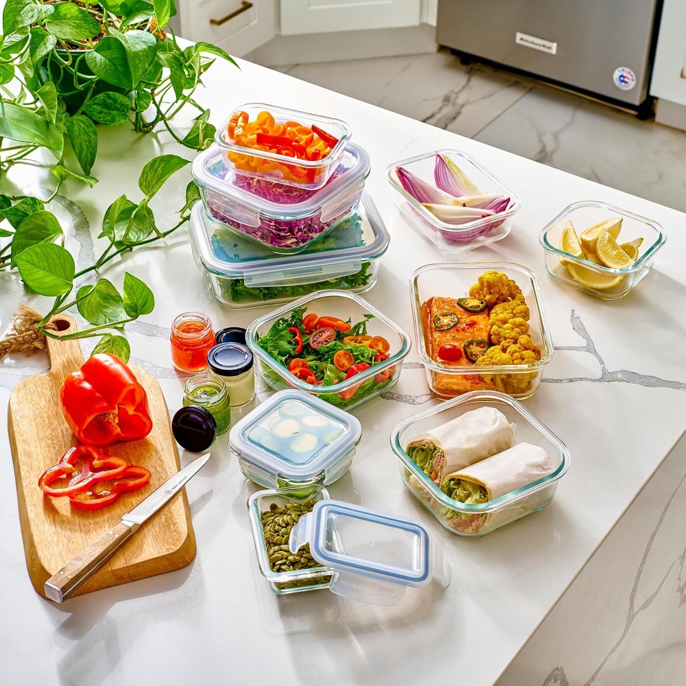 40-Piece Glass Food Storage Co - Food Storage Freezer Containers avis et prix
