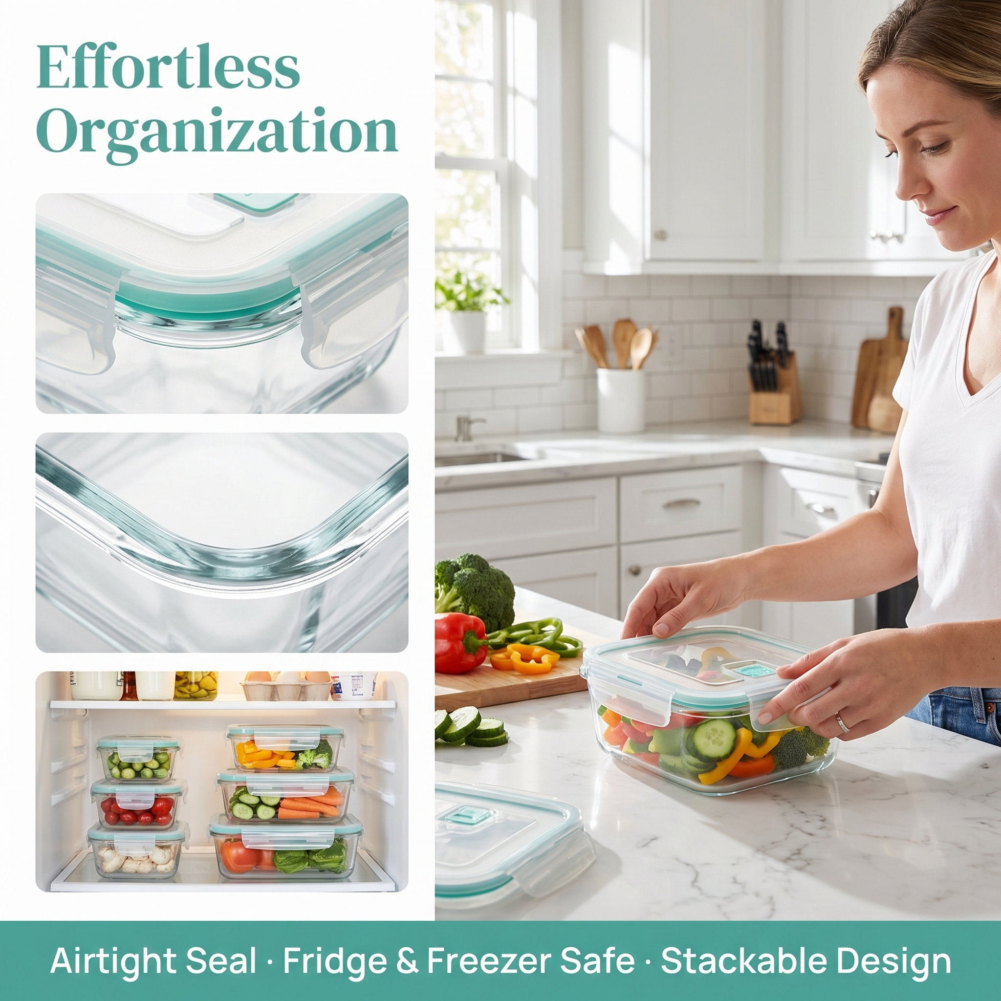 A set of 8 food storage contai - Food Storage Glass Box avis et prix