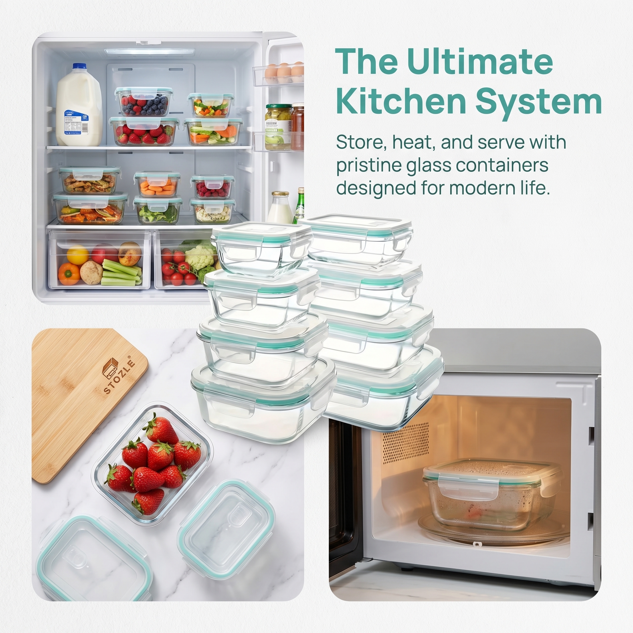 A set of 8 food storage contai - Food Storage Glass Box avis et prix