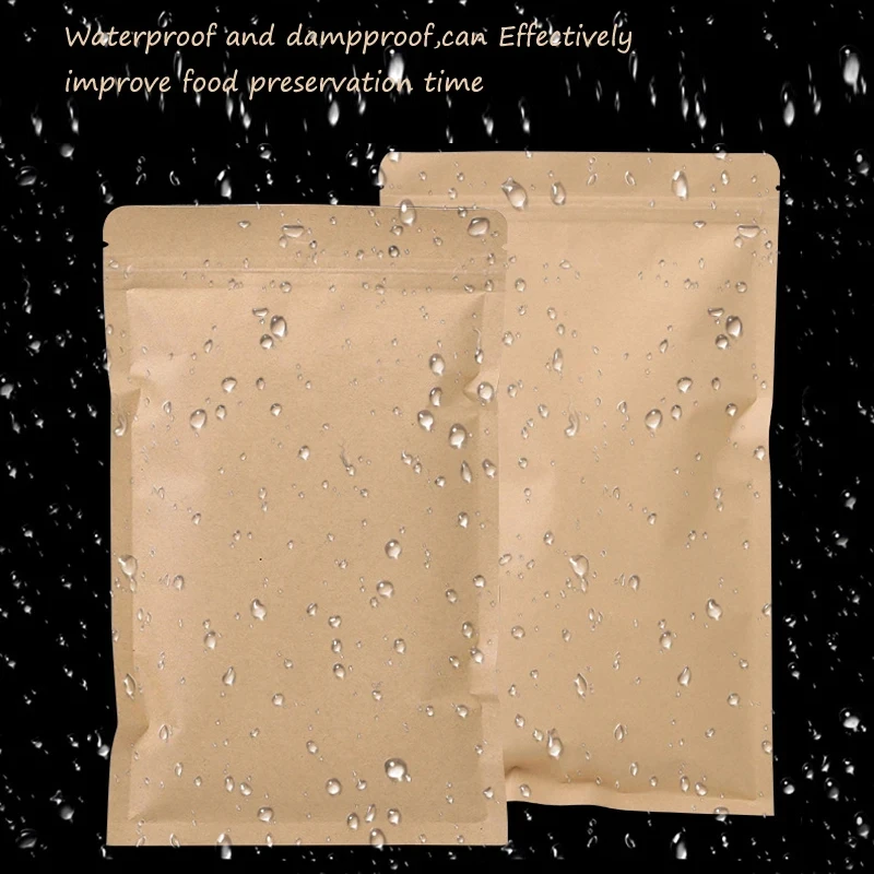 100PCS Brown Kraft Paper Zippe - Food Storage Reusable Bags avis et prix