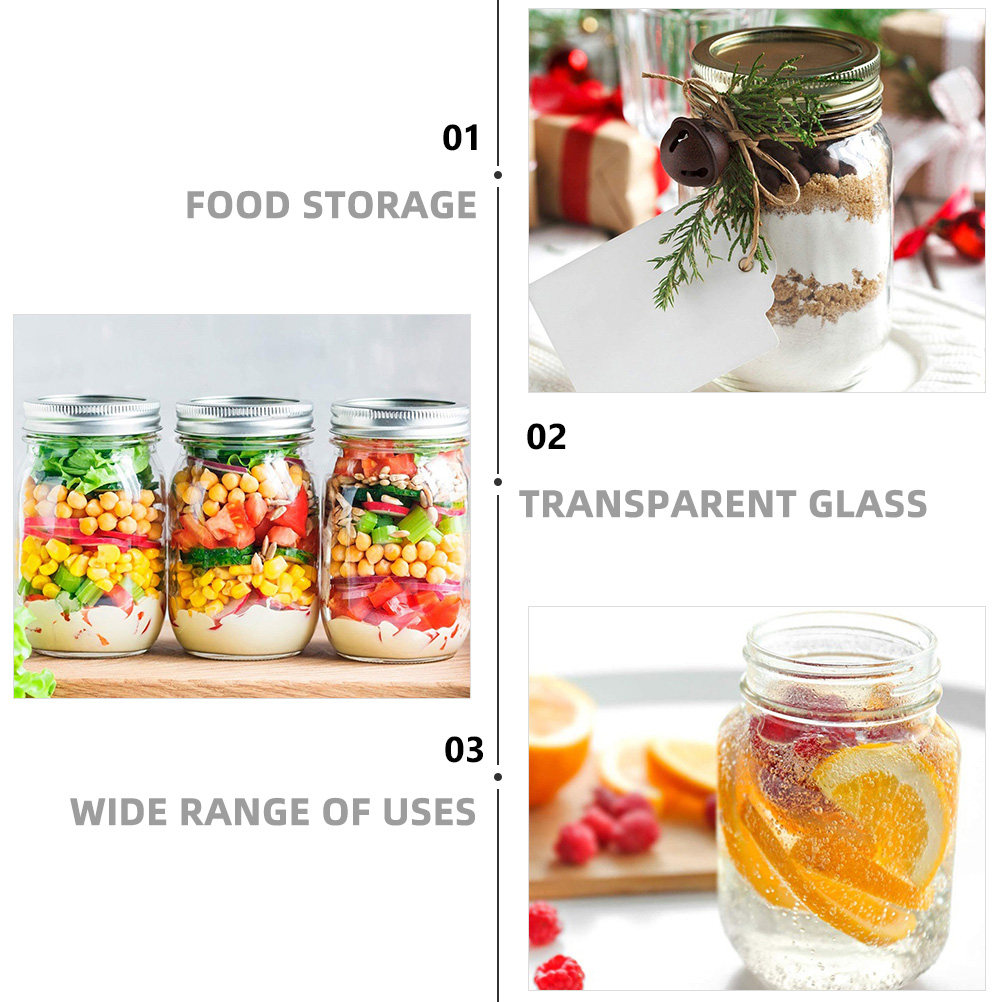 6Pcs Transparent Round Glass J - Food Storage Jars avis et prix