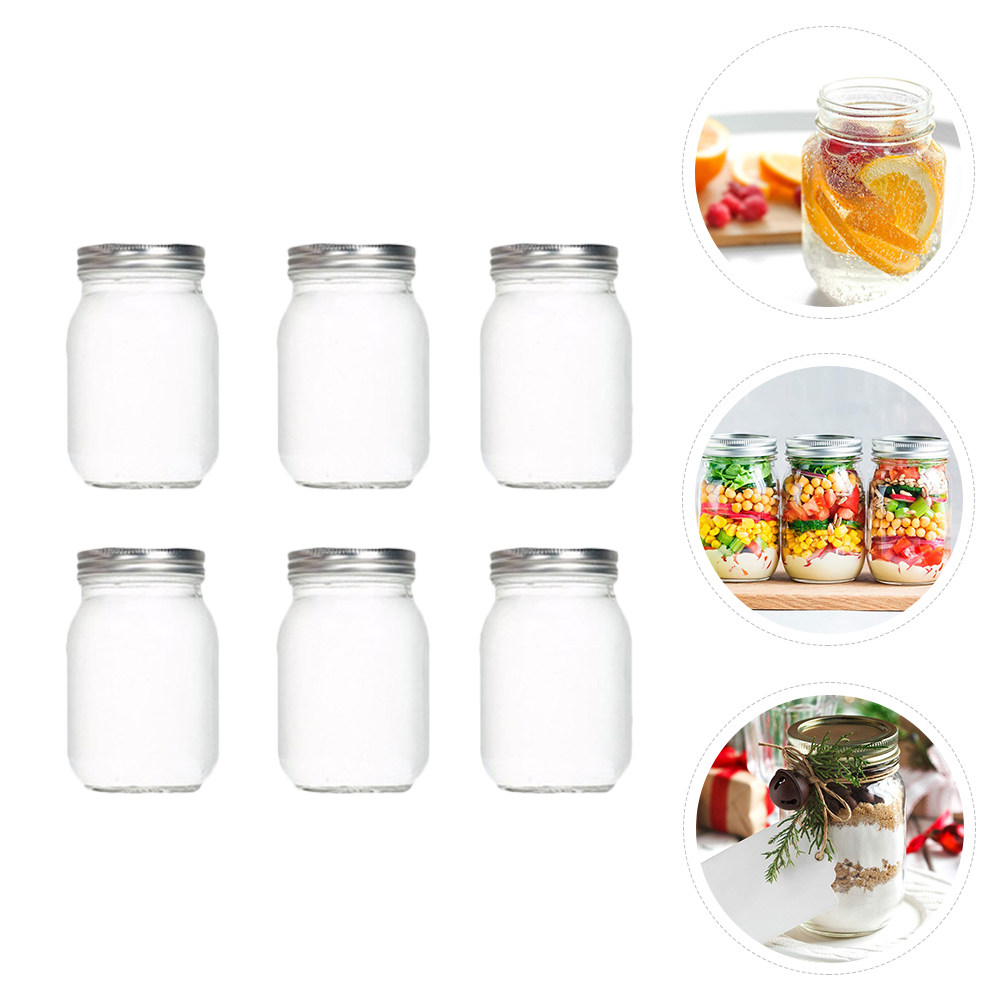 6Pcs Transparent Round Glass J - Food Storage Jars avis et prix