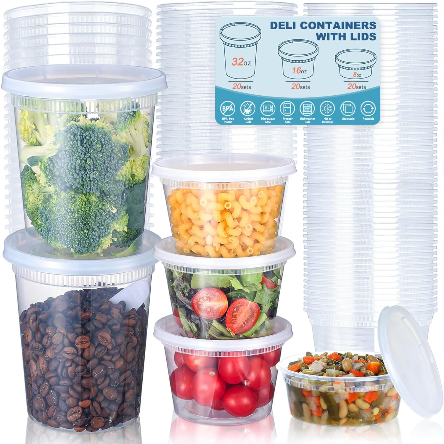 24pcs Deli Food Storage Contai - Food Storage Bowls avis et prix