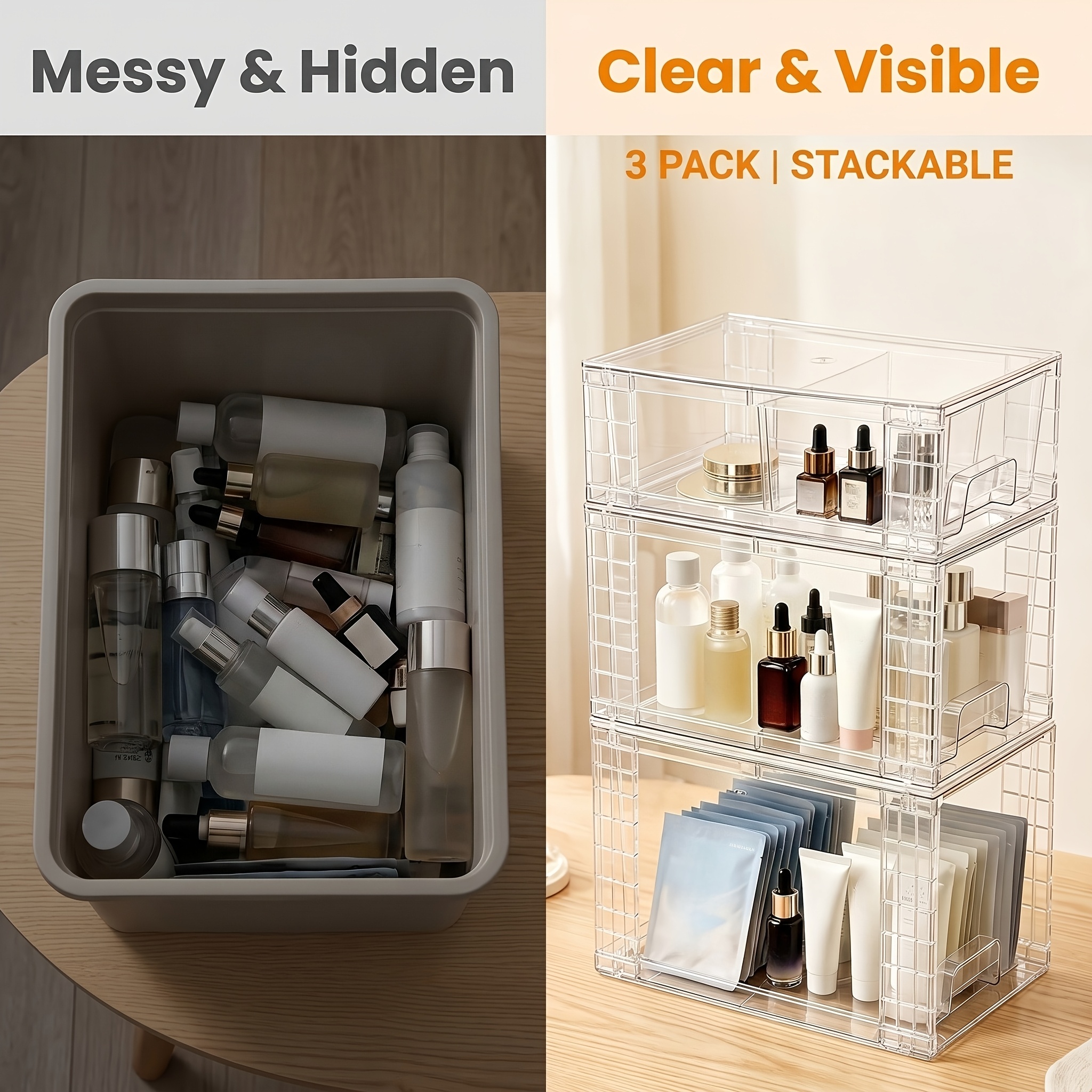 3/4pcs Clear Stackable Storage - Food Storage Without Pantry avis et prix