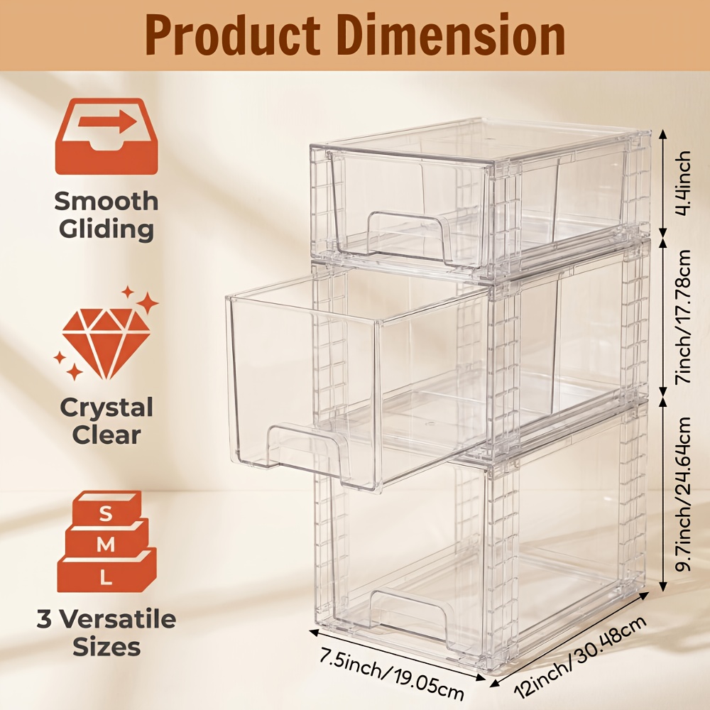 3/4pcs Clear Stackable Storage - Food Storage Without Pantry avis et prix