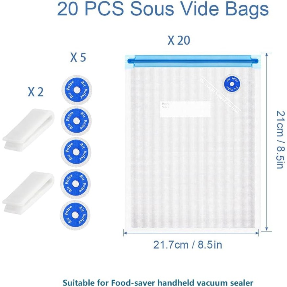 Reusable Sous Vide Bags 27Pcs  - Food Storage Reusable Bags avis et prix