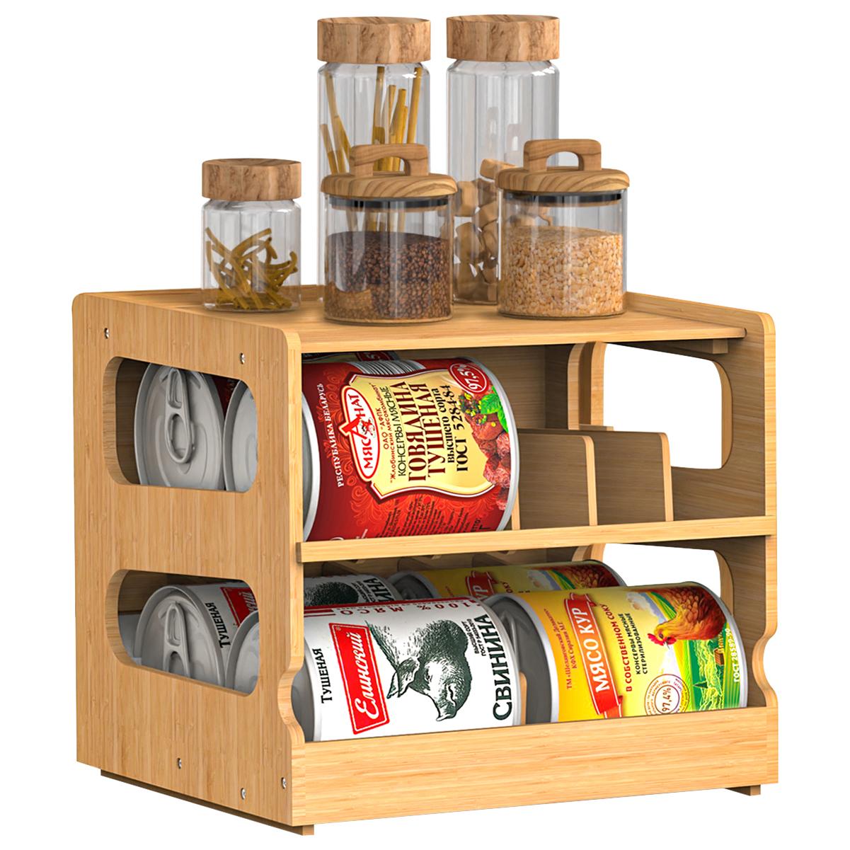 2 Tier Stackable Bamboo Can Or - Food Storage Without Pantry avis et prix