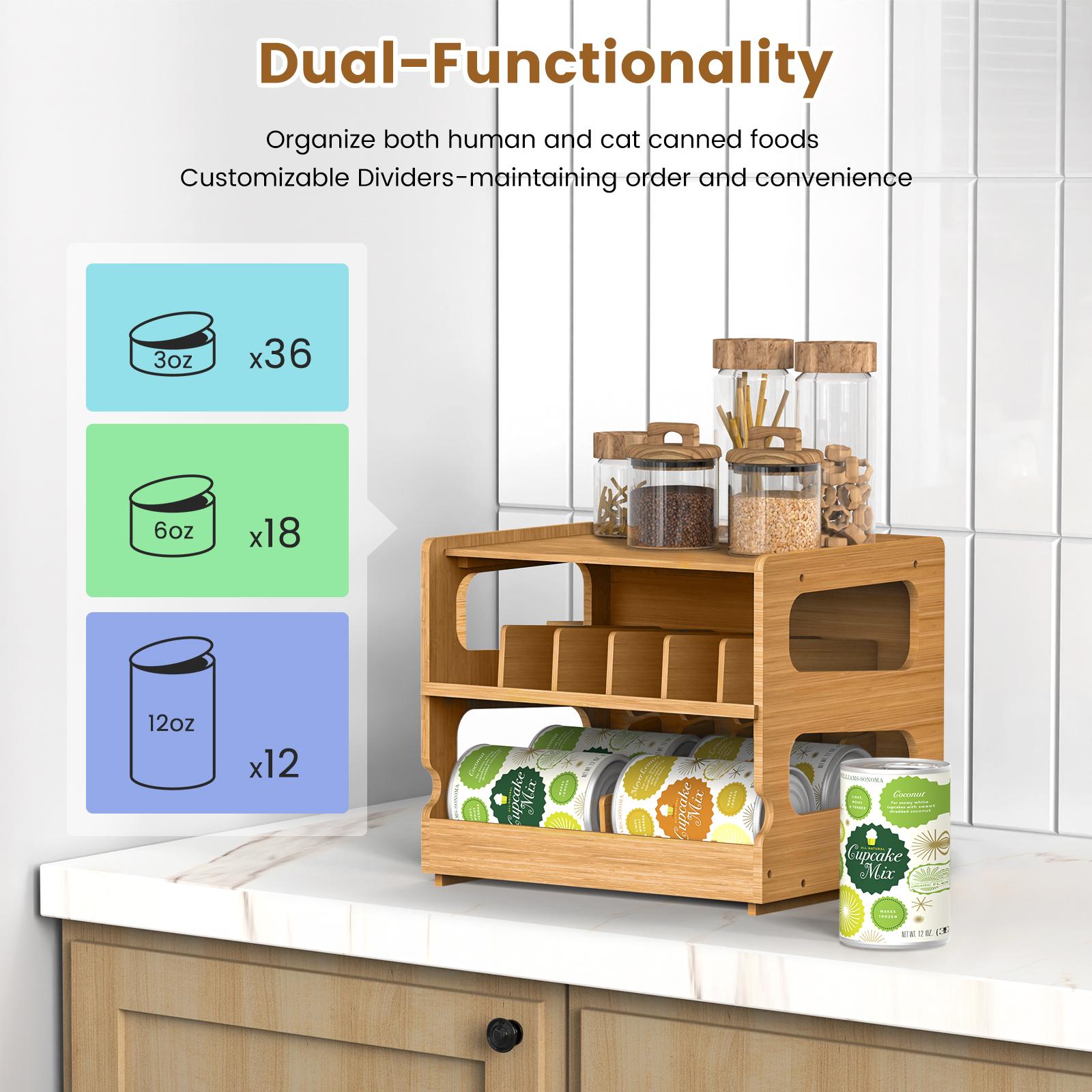 2 Tier Stackable Bamboo Can Or - Food Storage Without Pantry avis et prix