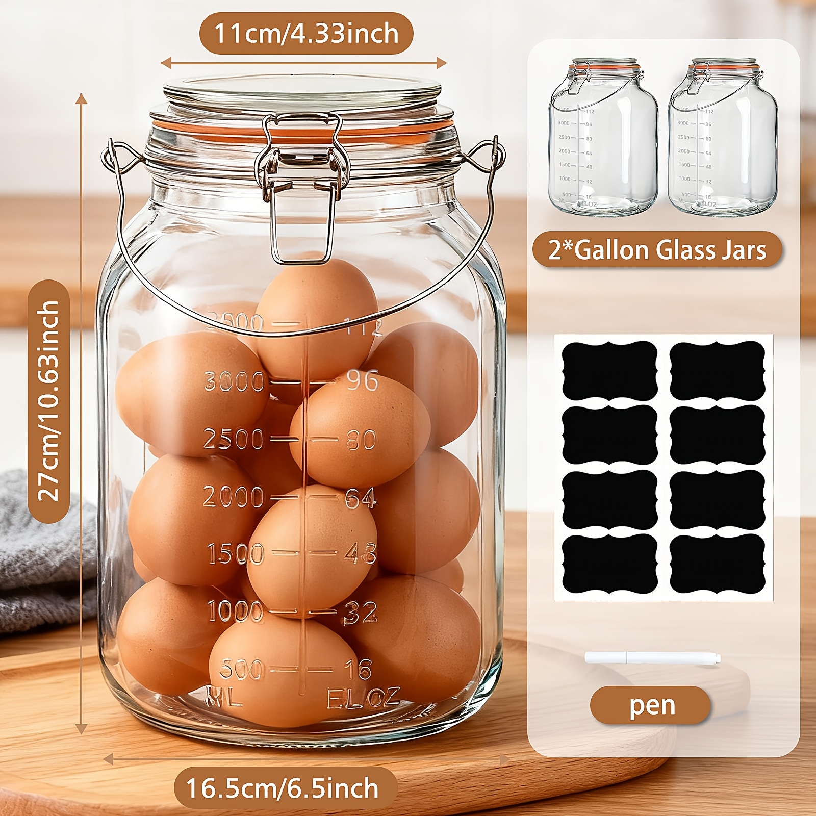 2 Pack 1 Gallon Glass Jar with - Food Storage Without Pantry avis et prix