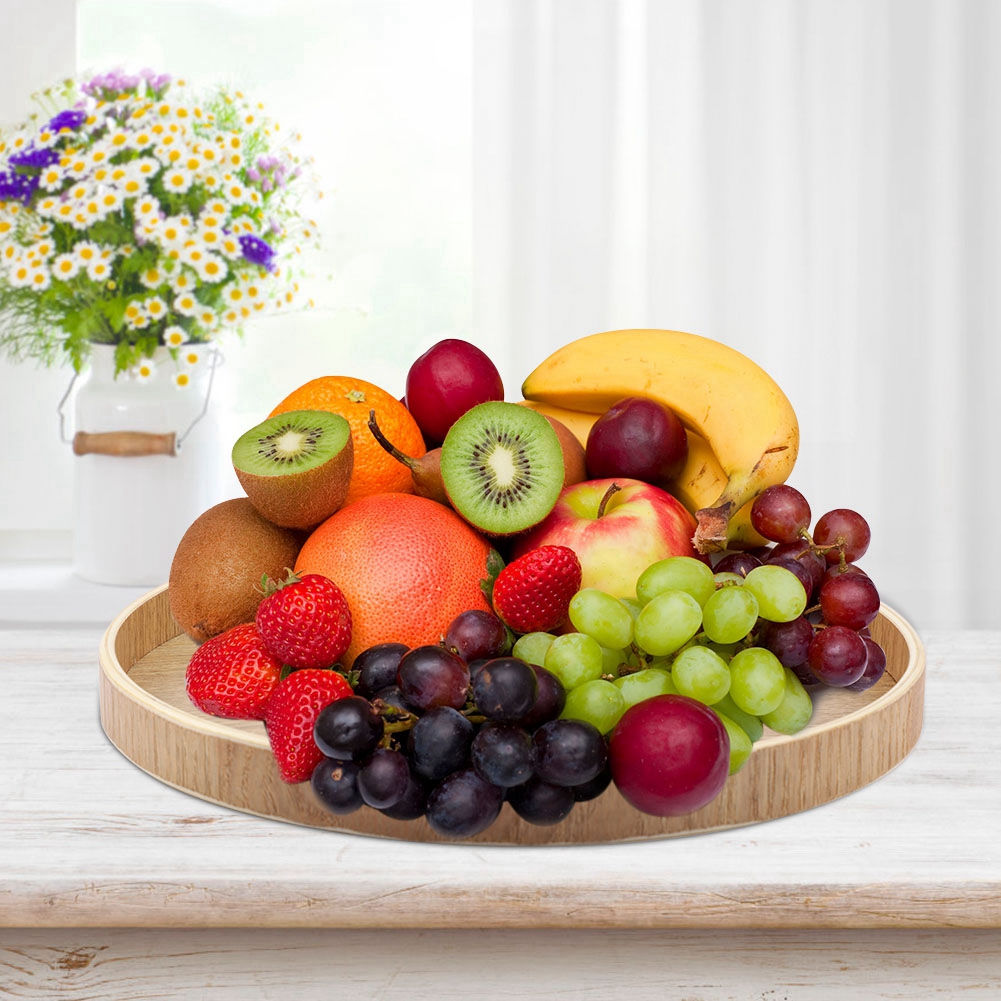 Wooden Serving Tray Tea Plate  - Food Storage Table avis et prix