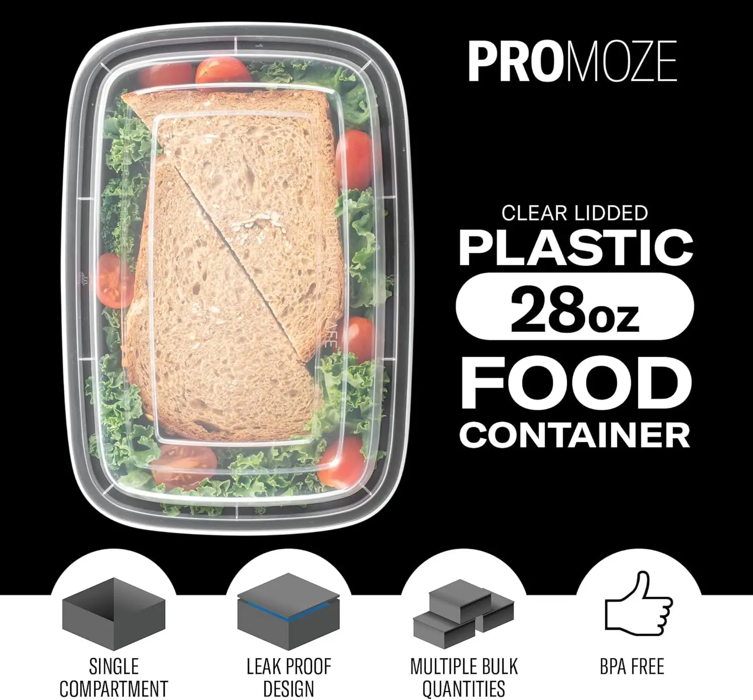 50-Pack Reusable Meal Prep Con - Food Storage Without Plastic avis et prix