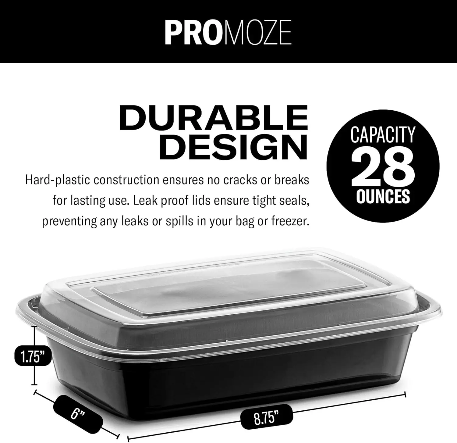 50-Pack Reusable Meal Prep Con - Food Storage Without Plastic avis et prix