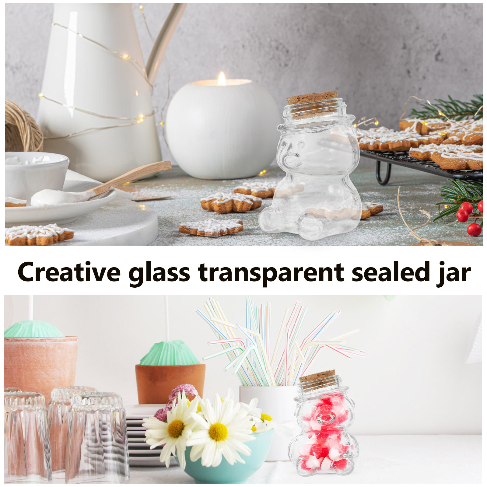 4Pcs Glass Candy Jar Set Trans - Food Storage Jars avis et prix