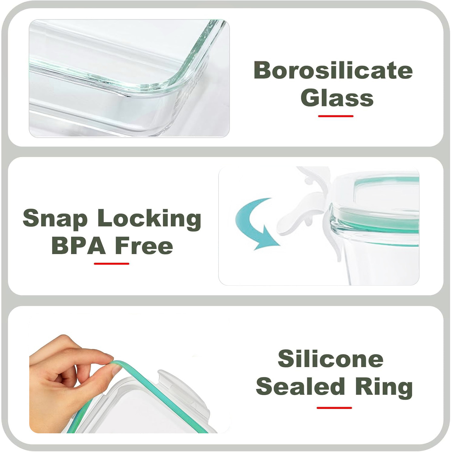 8-Pack Airtight Glass Food Sto - Food Storage Glass Box avis et prix